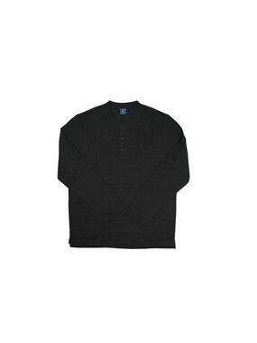 ZengJo Henley Long Sleeve Shirt in Black
